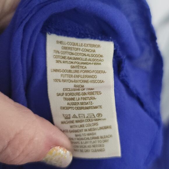 Free People- Women's Blue Lace Detailed dress- size 8 - Picture 9 of 11